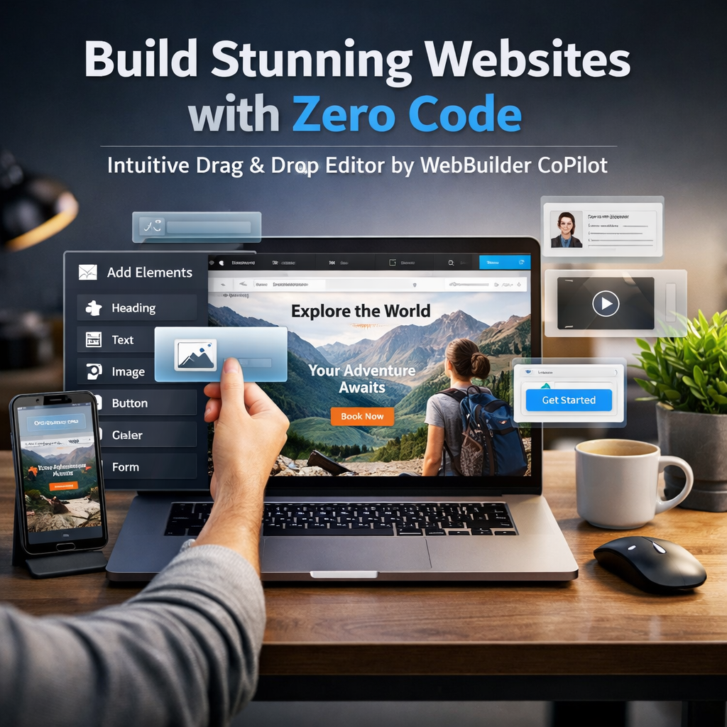 Build Stunning Websites with Zero Code: Intuitive Drag & Drop Editor by WebBuilder CoPilot